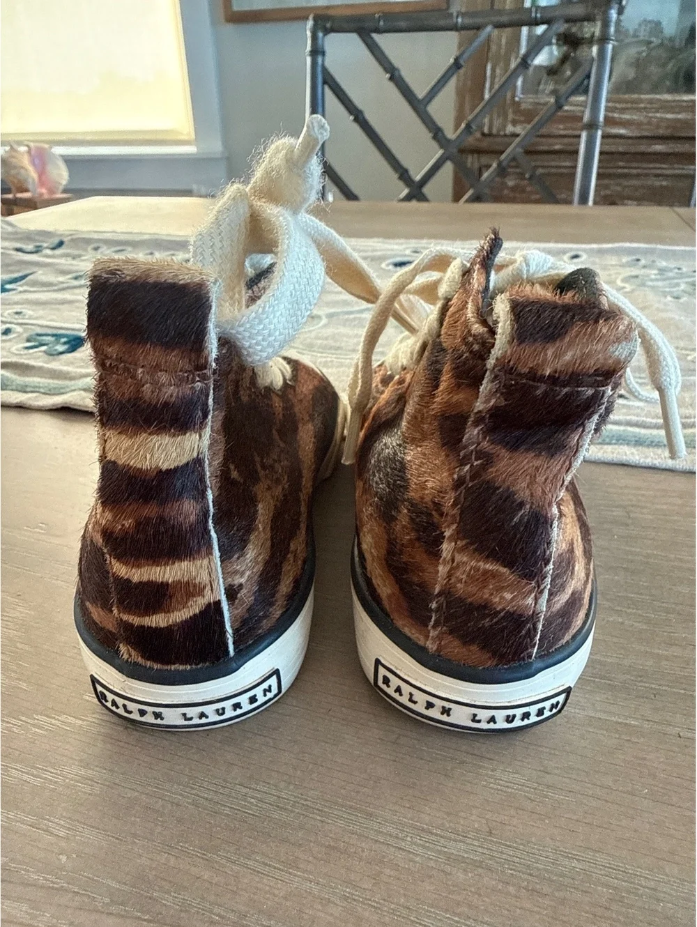 Ralph Lauren Kids Animal Print High Top Sneakers